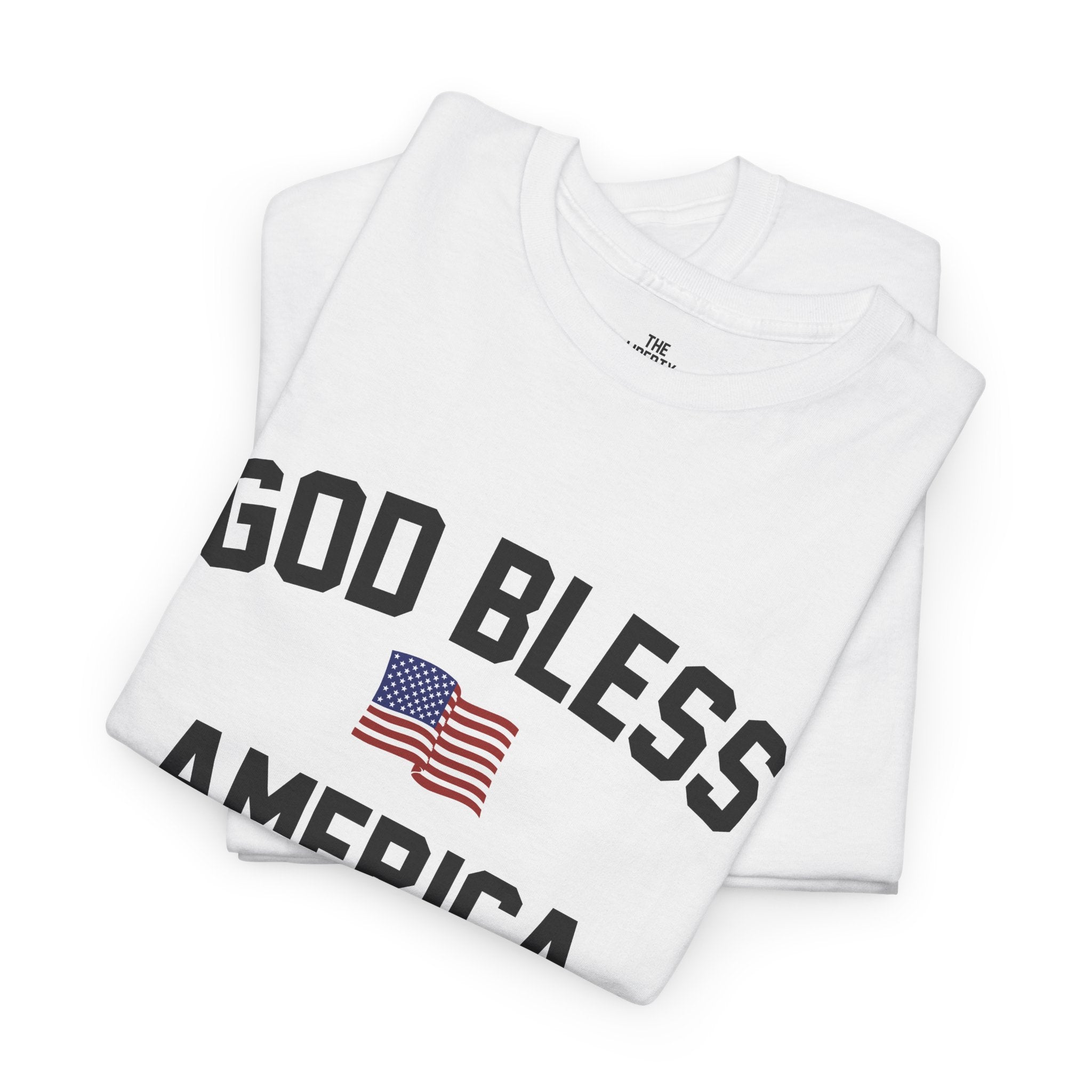 God Bless America - Graphic Tee with American Flag Design